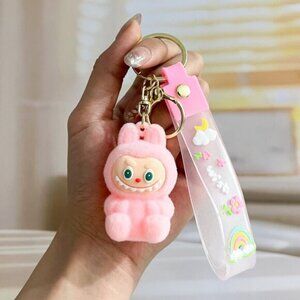 New Cute Pink Laboo Bunny Keychain